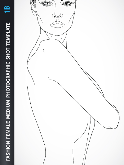 Female fashion drawing template online